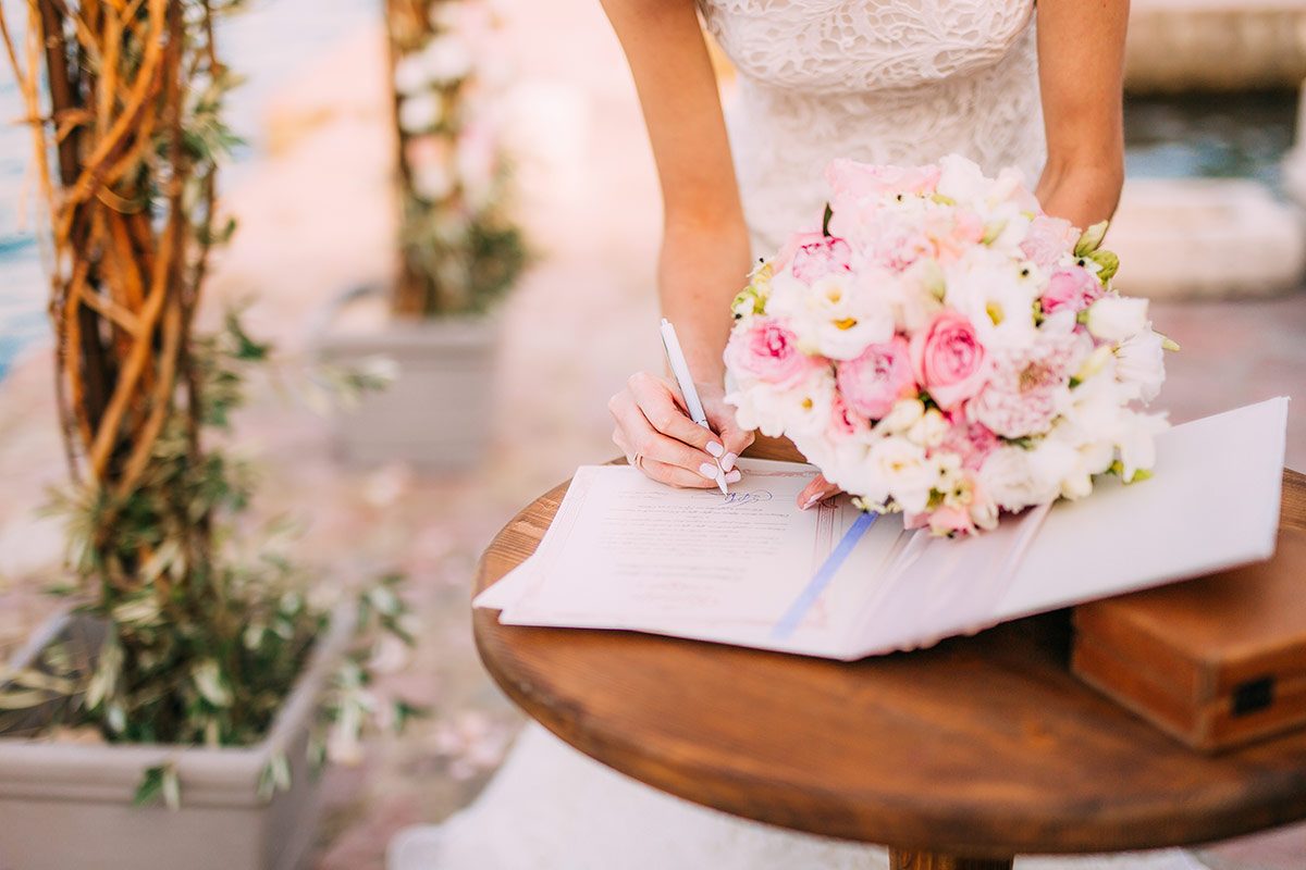 civil ceremony - signing registers