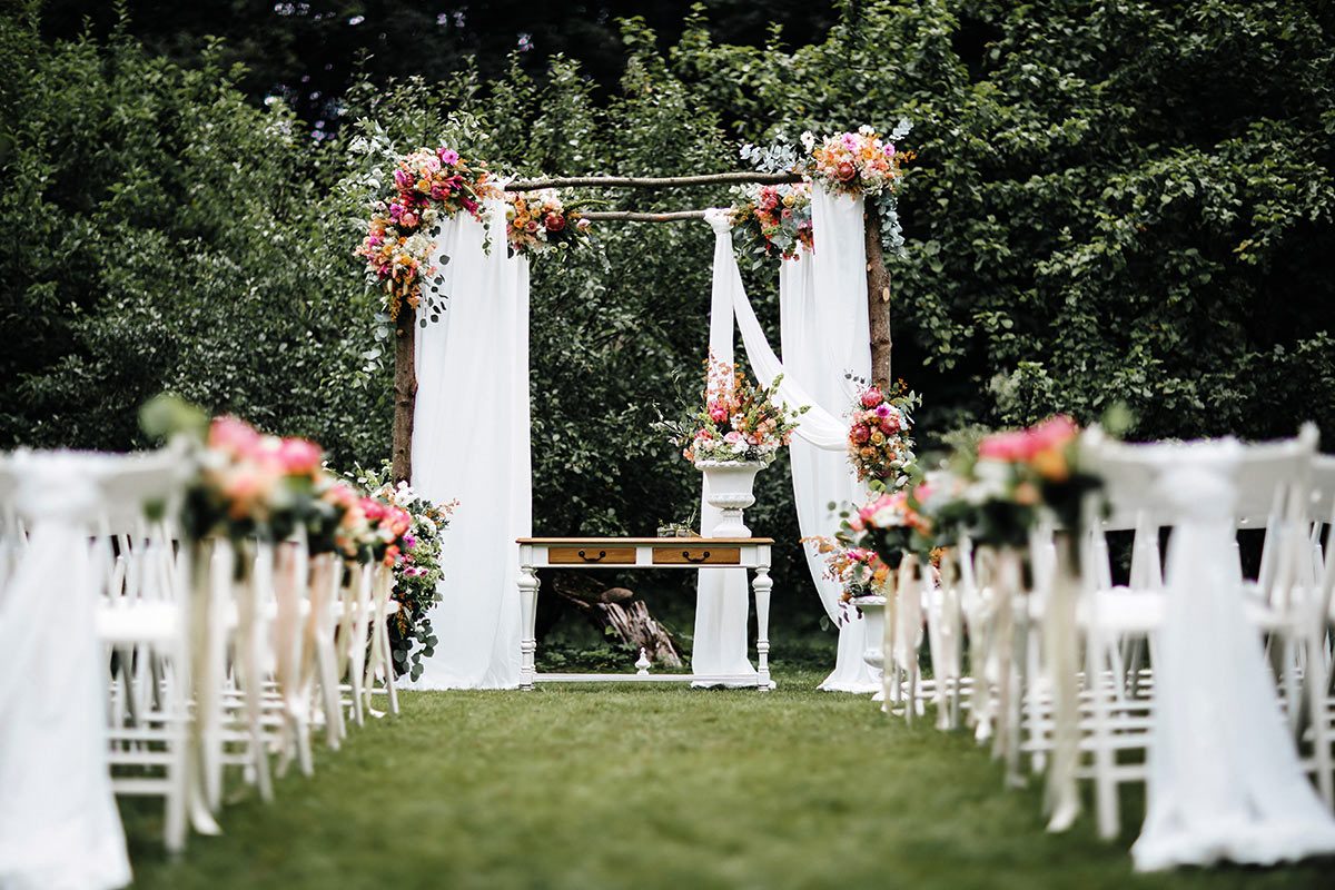 Garden wedding ceremony