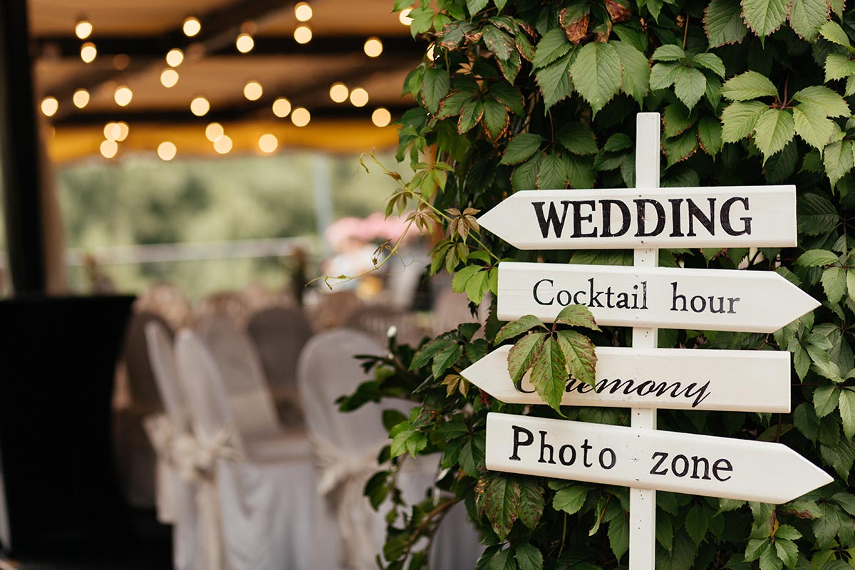 wedding signpost