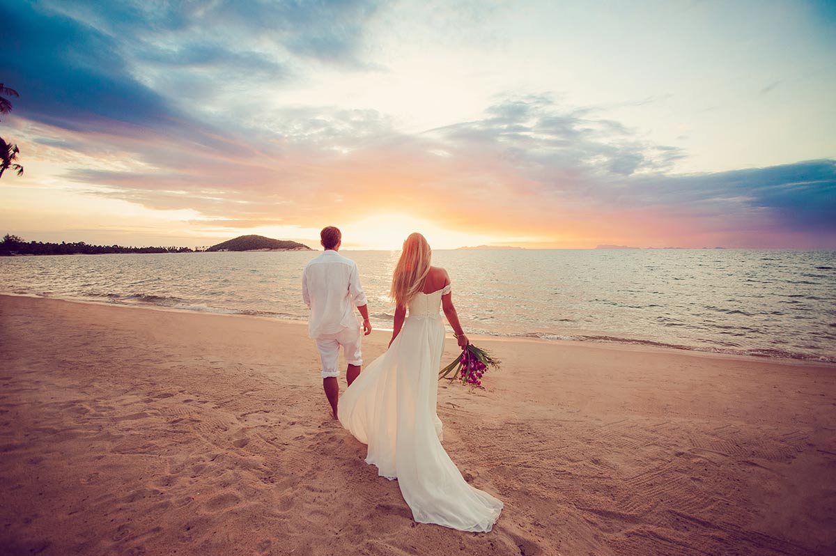 Beach wedding attire