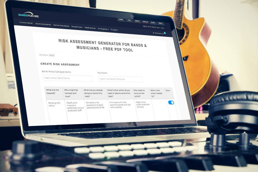 Risk Assessment Generator for Musicians & Performers - Free Tool