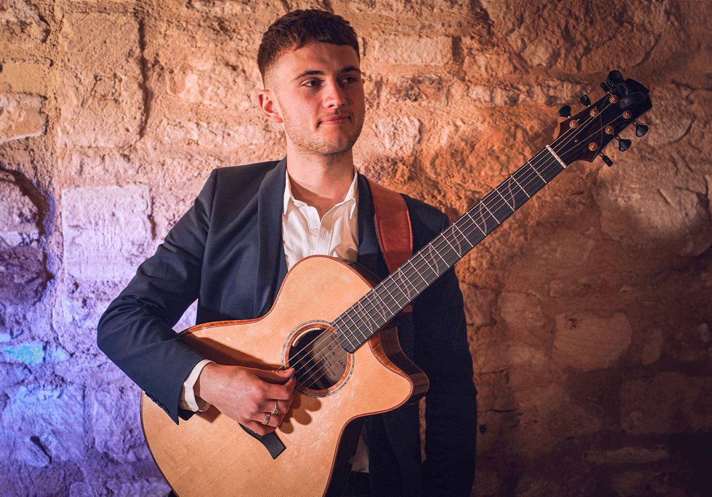 Guitarist with loop pedal