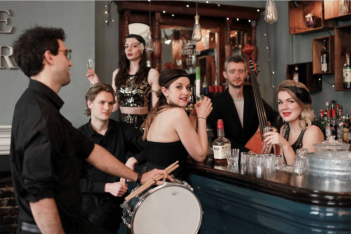 Three Female Vocal Harmony Speakeasy Swing Band for Hire