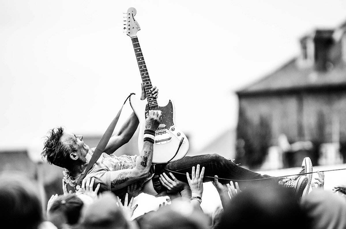 guitarist crowd surfing