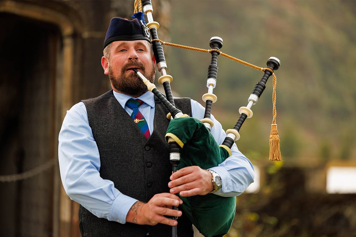 Traditional Scottish Bagpiper