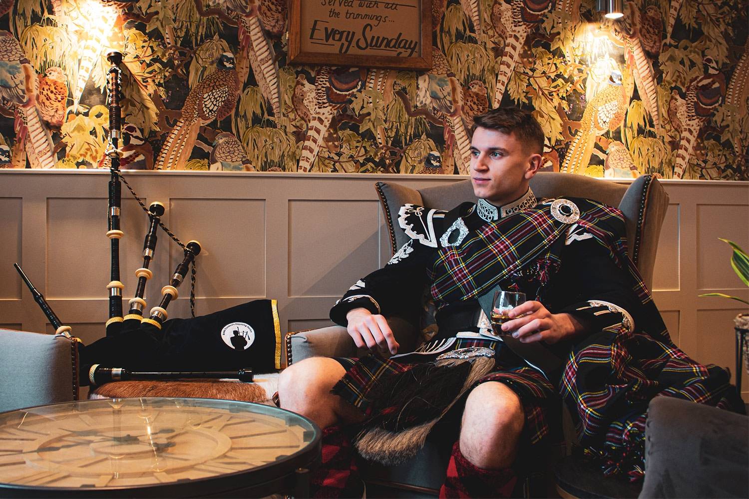 Traditional Scottish Bagpiper